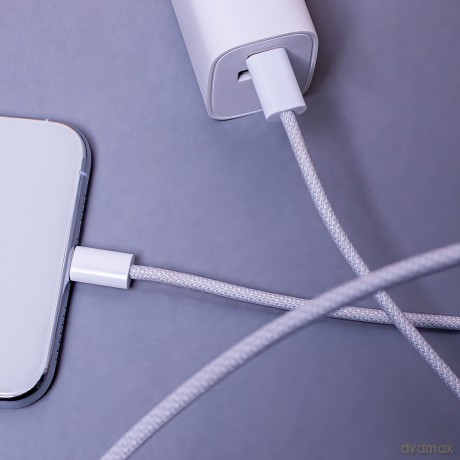 Maxlife kabel MXUC-06 USB-C - Lightning 1,0 m 20W szary nylonowy