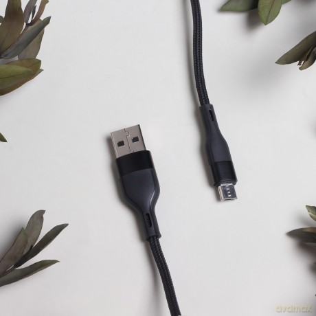 Maxlife kabel MXUC-07 USB - microUSB 1,0 m 2,4A czarny nylonowy