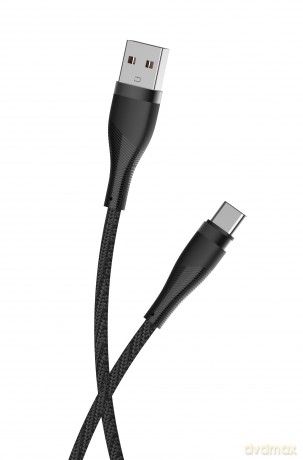 Maxlife kabel MXUC-08 USB-C - USB-C 1,0 m 100W czarny nylonowy