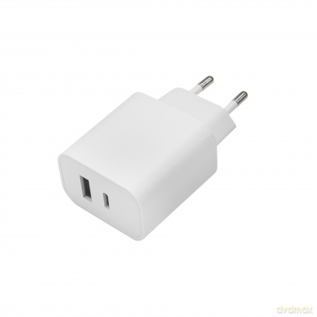 Maxlife ładowarka sieciowa PD QC MXTC-06 1x USB-C 1x USB 20W biała