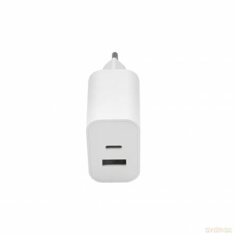 Maxlife ładowarka sieciowa PD QC MXTC-06 1x USB-C 1x USB 20W biała