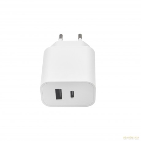 Maxlife ładowarka sieciowa PD QC MXTC-06 1x USB-C 1x USB 20W biała
