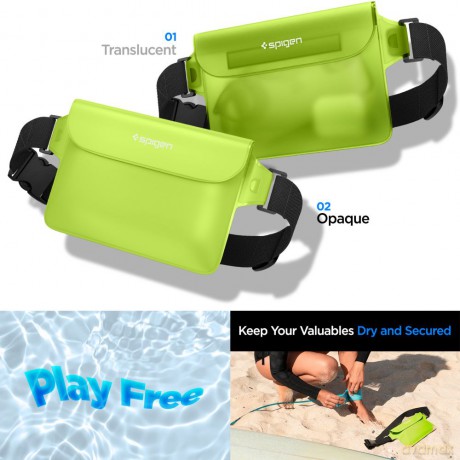 Spigen saszetka wodoodporna A620 Universal Waterproof Waist Bag 2-Pack cactus green