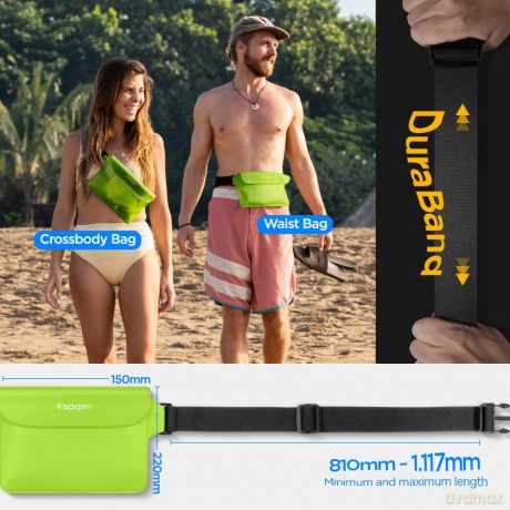 Spigen saszetka wodoodporna A620 Universal Waterproof Waist Bag 2-Pack cactus green