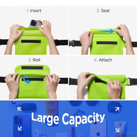 Spigen saszetka wodoodporna A620 Universal Waterproof Waist Bag 2-Pack cactus green