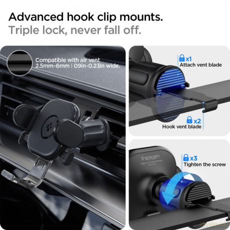 Spigen uchwyt samochodowy UTS12 Onetap Universal Vent Car Mount black