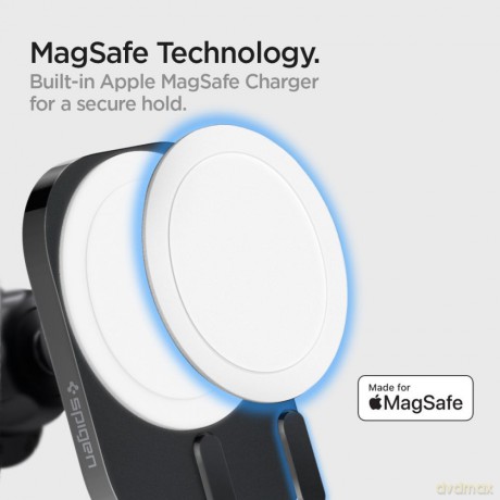Spigen uchwyt samochodowy z ładowarką ITM12W Onetap Pro 3 Magnetic Magsafe Vent Car Mount Wireless Charger black