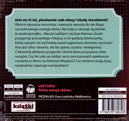 Ania z Zielonego Wzgórza (Audiobook) - Montgomery Lucy Maud (digipack) [KSIĄŻKA]