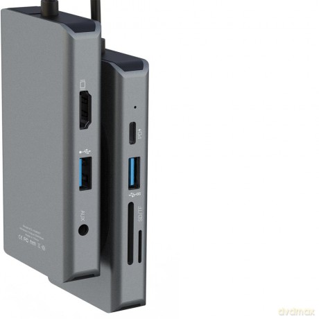 XO adapter HUB HUB007 9w1 z ładowarką indukcyjną szary