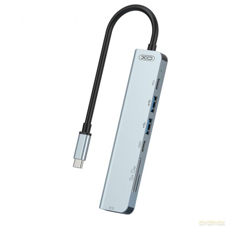 XO adapter HUB HUB008 7w1 szary