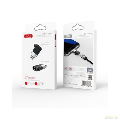 XO adapter NB149-C USB-C - microUSB czarny