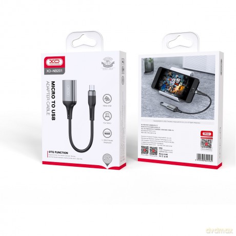 XO adapter OTG NB201 USB - microUSB czarny