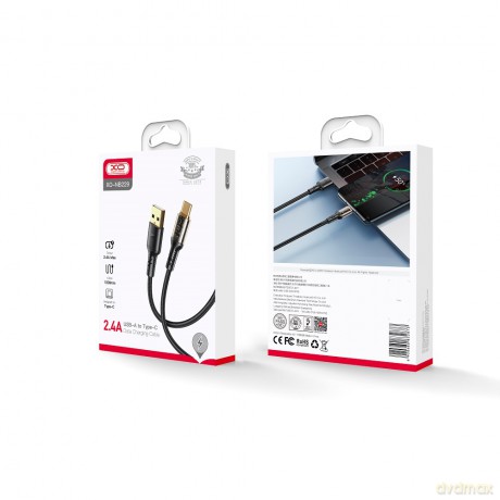XO Clear kabel NB229 USB - USB-C 1,0 m 2,4A czarny