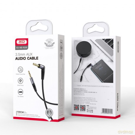 XO kabel audio NB-R205 jack 3,5mm - jack 3,5mm 1,0 m czarny