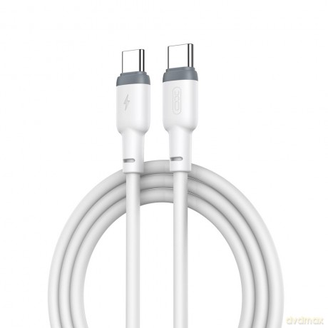 XO kabel NB208B PD USB-C - USB-C 1,0m 60W biały