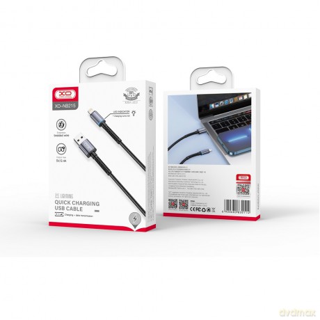 XO kabel NB215 USB - Lightning 1,0 m 2,4A czarny