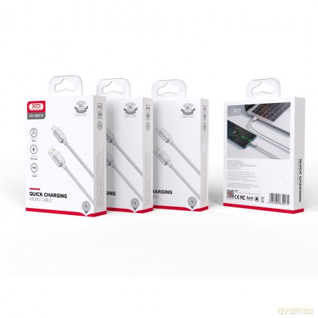 XO kabel NB216 USB - Lightning 1,0 m 2,4A srebrny