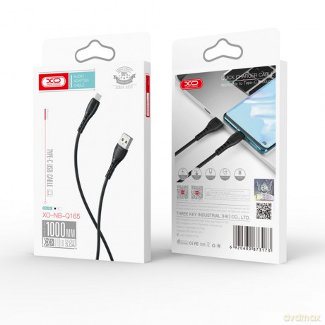 XO kabel NB-Q165 USB - USB-C 1,0m 3A czarny