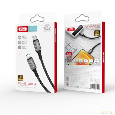 XO kabel NB-Q180A PD USB-C - Lightning 1,0m 20W czarny