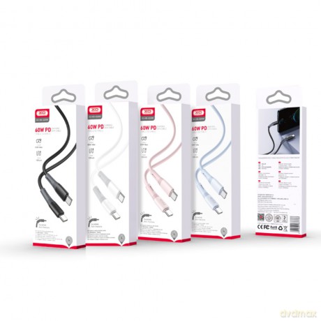 XO kabel NB-Q226B USB-C - USB-C 1m 60W niebieski