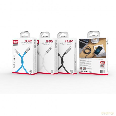 XO kabel NB-Q228B USB-C - USB-C 1,2m 60W biały
