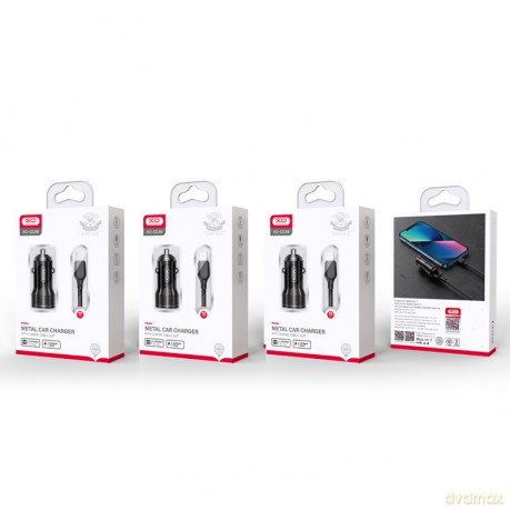 XO ładowarka samochodowa CC48 2x USB 2,4A czarna + kabel microUSB