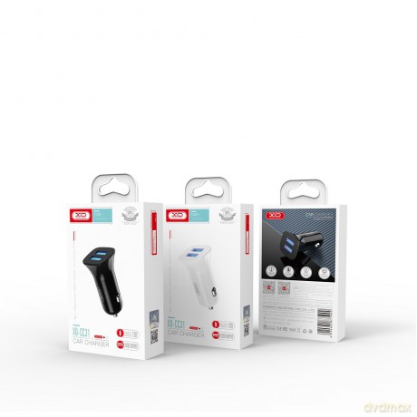 XO ładowarka samochodowa TZ10 2x USB 2,4A czarna + kabel USB-C