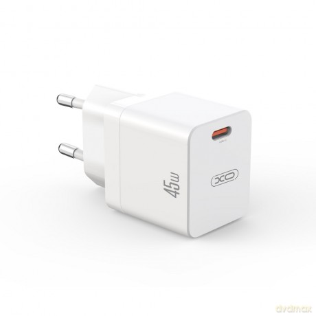XO ładowarka sieciowa CE09 PD 45W 1x USB-C biała + kabel USB-C - Lightning