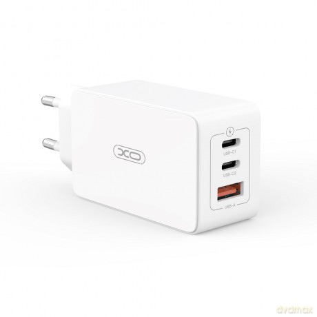 XO ładowarka sieciowa CE13 PD QC 3.0 65W 1x USB 2x USB-C biała