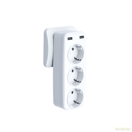 XO ładowarka sieciowa z rozdzielaczem gniazda WL08 2,4 A 2x USB biała 16A 4000W MAX