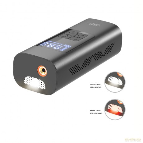 XO pompka do kół CZ012 czarna uniwersalna 12V 6000mAh bezprzewodowa