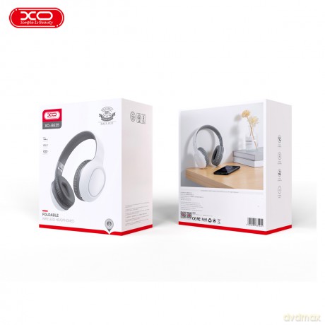 XO Słuchawki Bluetooth BE35 biało-szare