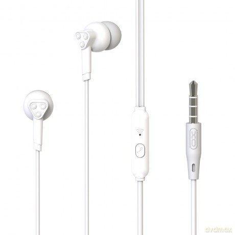 XO słuchawki przewodowe EP33 jack 3,5mm dokanałowe białe