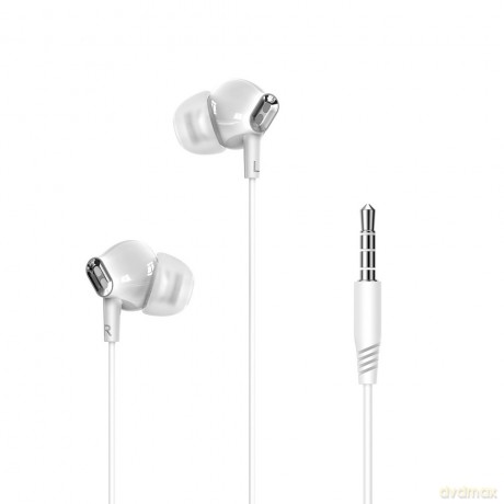 XO słuchawki przewodowe EP58 jack 3,5mm dokanałowe białe
