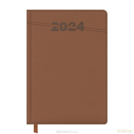 Kalendarz książkowy 2024 A5 brązowy [KALENDARZ]