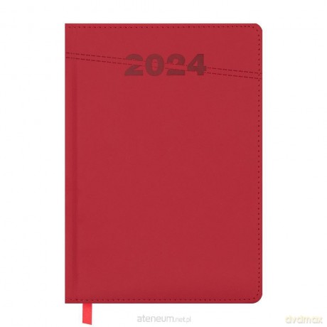 Kalendarz książkowy 2024 A5 czerwony [KALENDARZ]