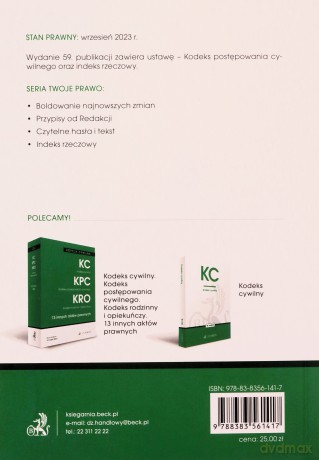 KPC. Kodeks postępowania cywilnego w.59 [KSIĄŻKA]