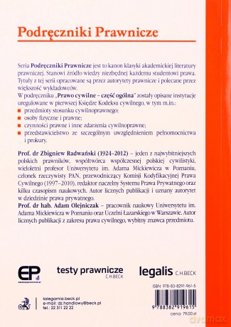 Prawo cywilne - część ogólna z testami online w.17 [KSIĄŻKA]