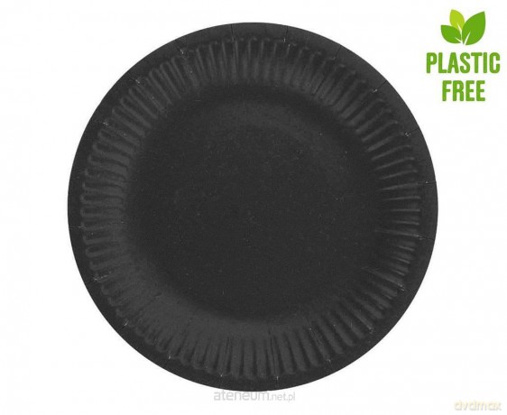 Talerzyki papierowe czarne 18cm 6szt