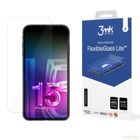 Szkło Hybrydowe do Apple iPhone 15 Plus - 3mk FlexibleGlass Lite