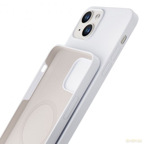 Apple iPhone 15 Plus - 3mk Hardy Silicone MagCase Silver-White