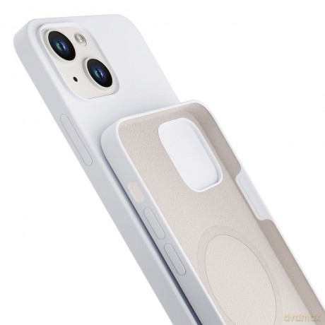 Apple iPhone 15 Plus - 3mk Hardy Silicone MagCase Silver-White