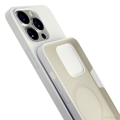 Apple iPhone 15 Pro - 3mk Hardy Silicone MagCase Silver-White