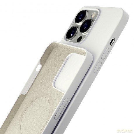 Apple iPhone 15 Pro - 3mk Hardy Silicone MagCase Silver-White