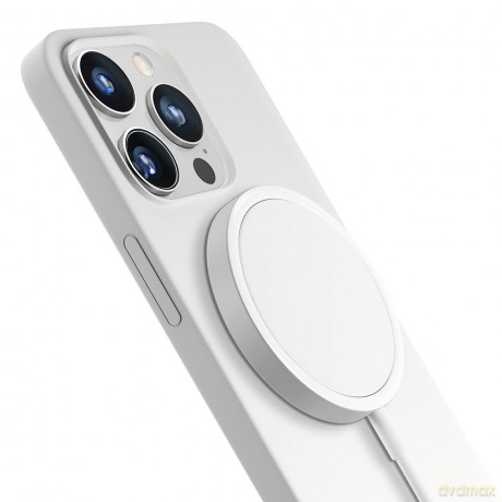 Apple iPhone 15 Pro Max - 3mk Hardy Silicone MagCase Silver-White
