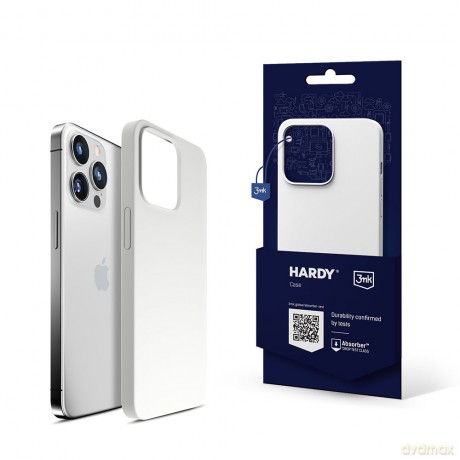 Apple iPhone 15 Pro Max - 3mk Hardy Silicone MagCase Silver-White
