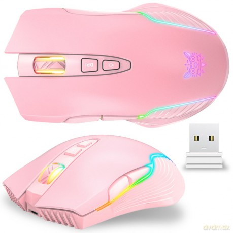 ONIKUMA CW905 Myszka Gamingowa bezprzewodowa RGB Różowy