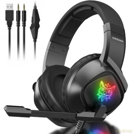 ONIKUMA K19 Słuchawki gamingowe nauszne RGB Czarny