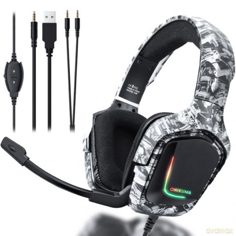 ONIKUMA K20 Camo Słuchawki gamingowe nauszne RGB Wielokolorowy