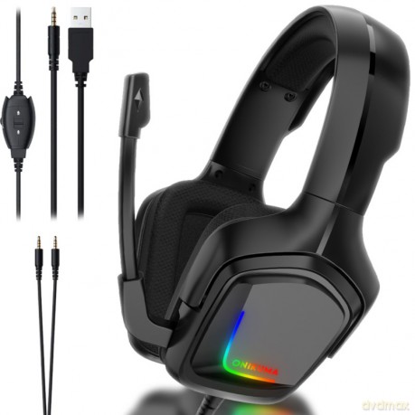 ONIKUMA K20 Słuchawki gamingowe nauszne RGB Czarny